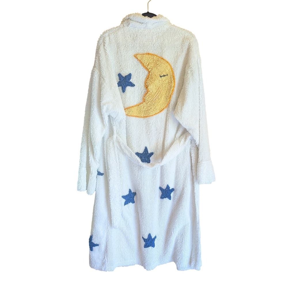 Canyon Group Chenille Robe L Celestial Moon Stars Cozy Whimsy Vintage Style USA